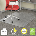 Deflecto EconoMat Occasional Use Chair Mat, Low Pile Carpet, Roll, 36 x 48, Lipped, Clear (CM11112COM)