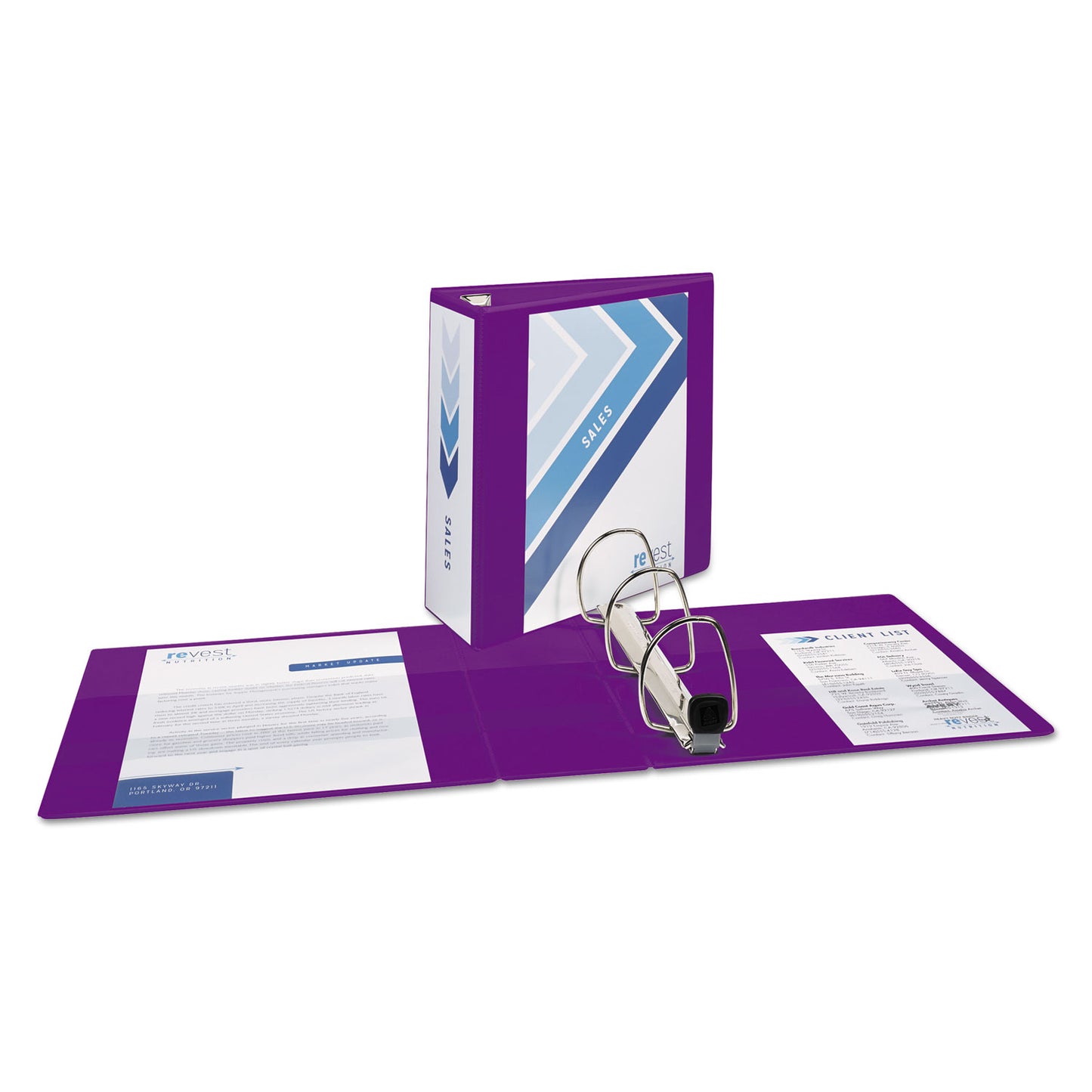 Avery Heavy-Duty View Binder with DuraHinge and Locking One Touch EZD Rings, 3 Rings, 4" Capacity, 11 x 8.5, Purple (79813)