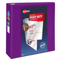 Avery Heavy-Duty View Binder with DuraHinge and Locking One Touch EZD Rings, 3 Rings, 4" Capacity, 11 x 8.5, Purple (79813)