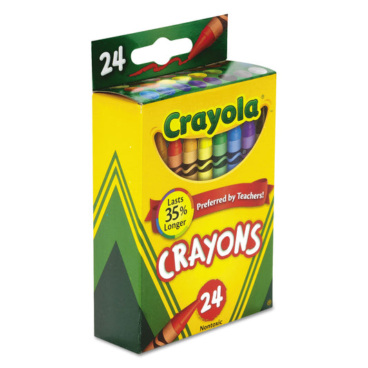 Crayola Classic Color Crayons, Peggable Retail Pack, 24 Colors/Pack (523024)