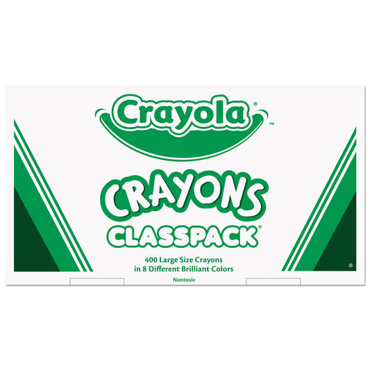 Crayola Classpack Large Size Crayons, 50 Each of 8 Colors, 400/Box (528038)