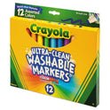 Crayola Ultra-Clean Washable Markers, Broad Bullet Tip, Assorted Colors, Dozen (587812)