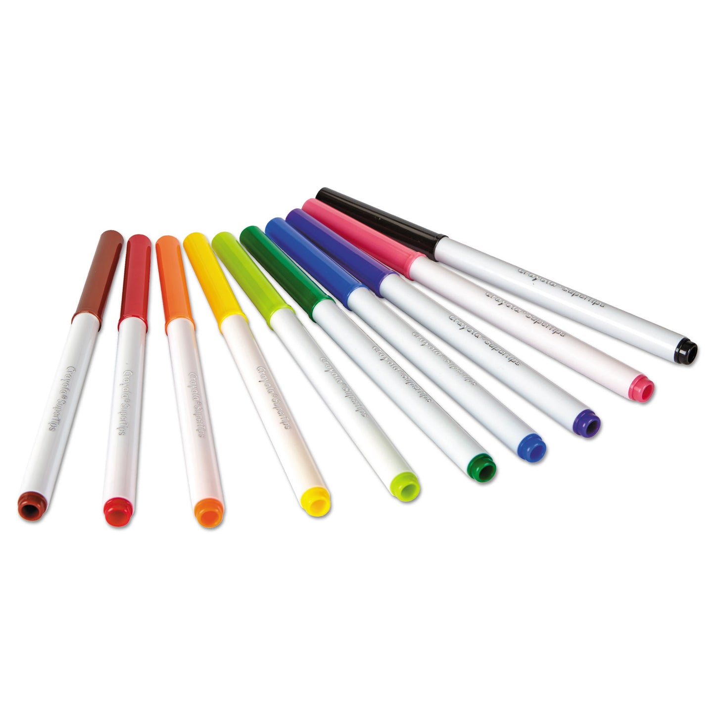 Crayola Washable Super Tips Markers, Fine/Broad Bullet Tips, Assorted Colors, 10/Set (588610)