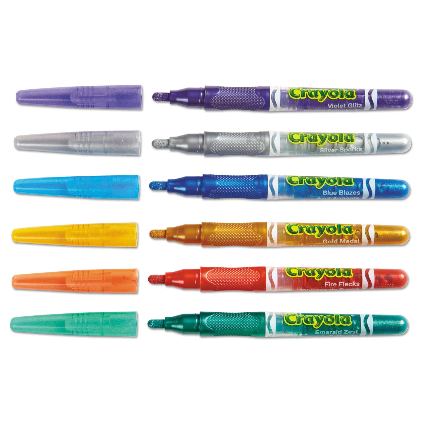 Crayola Glitter Markers, Medium Bullet Tip, Assorted Colors, 6/Set (588629)