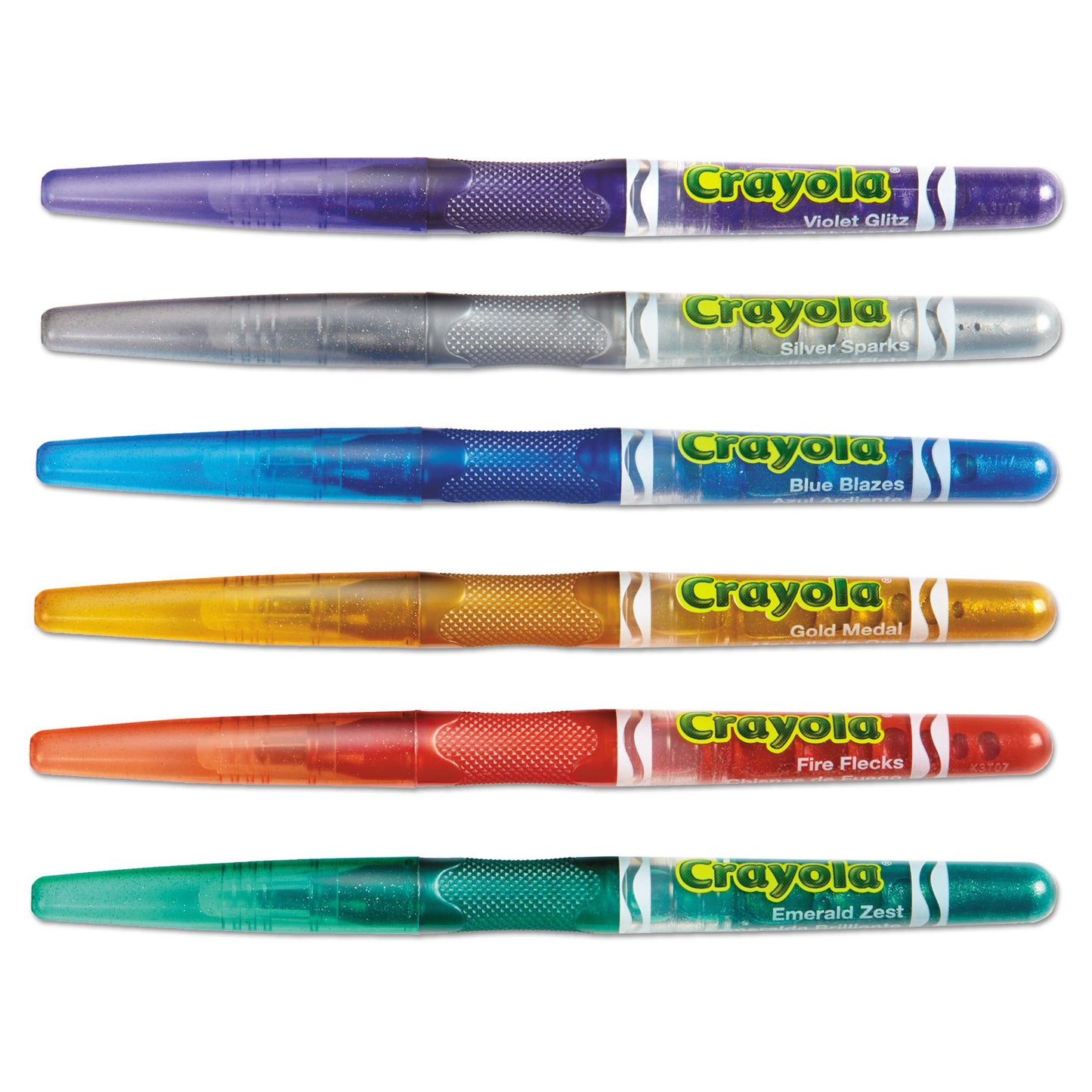 Crayola Glitter Markers, Medium Bullet Tip, Assorted Colors, 6/Set (588629)