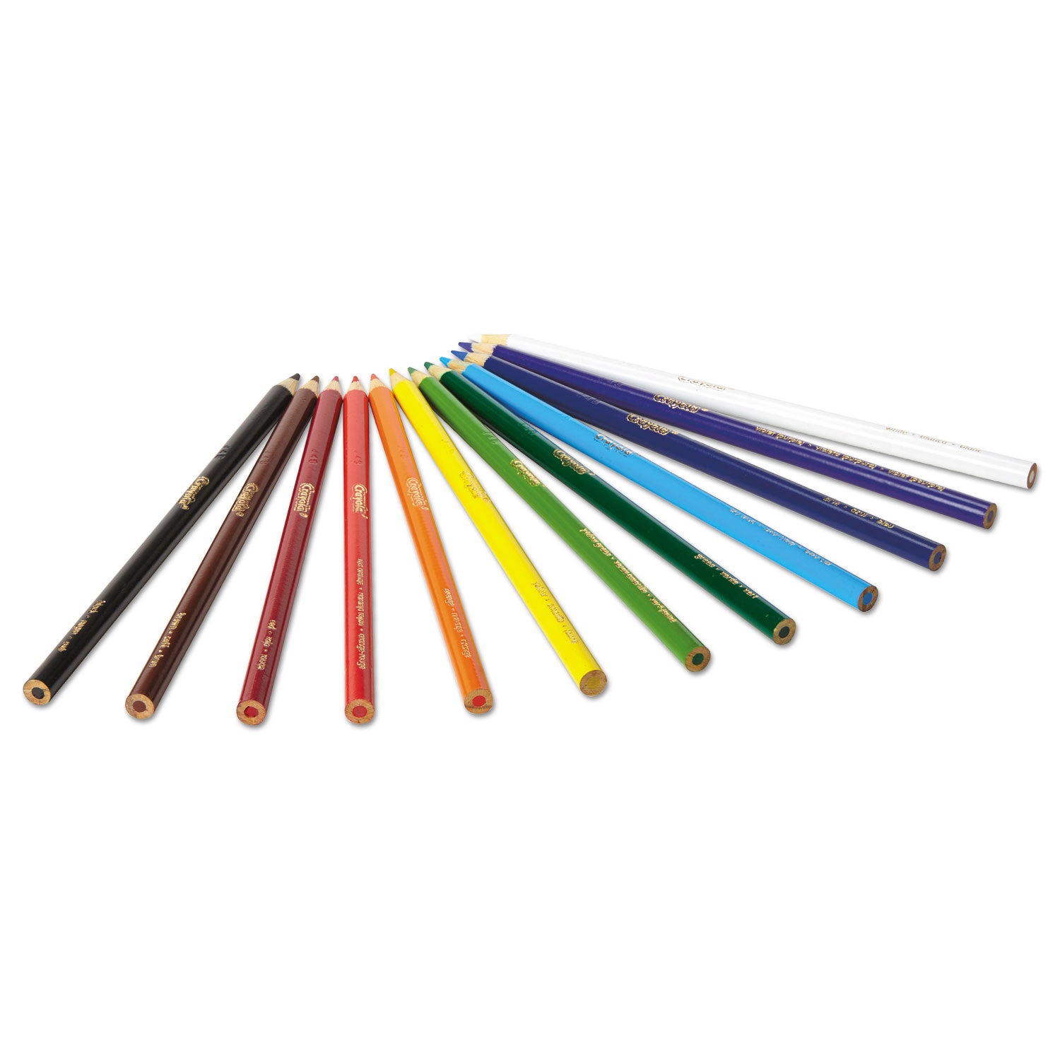 Crayola Long-Length Colored Pencil Set, 3.3 mm, 2B, Assorted Lead and Barrel Colors, Dozen (684012)