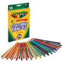 Crayola Long-Length Colored Pencil Set, 3.3 mm, 2B, Assorted Lead and Barrel Colors, 24/Pack (684024)