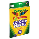 Crayola Short-Length Colored Pencil Set, 3.3 mm, 2B, Assorted Lead and Barrel Colors, 36/Pack (684036)