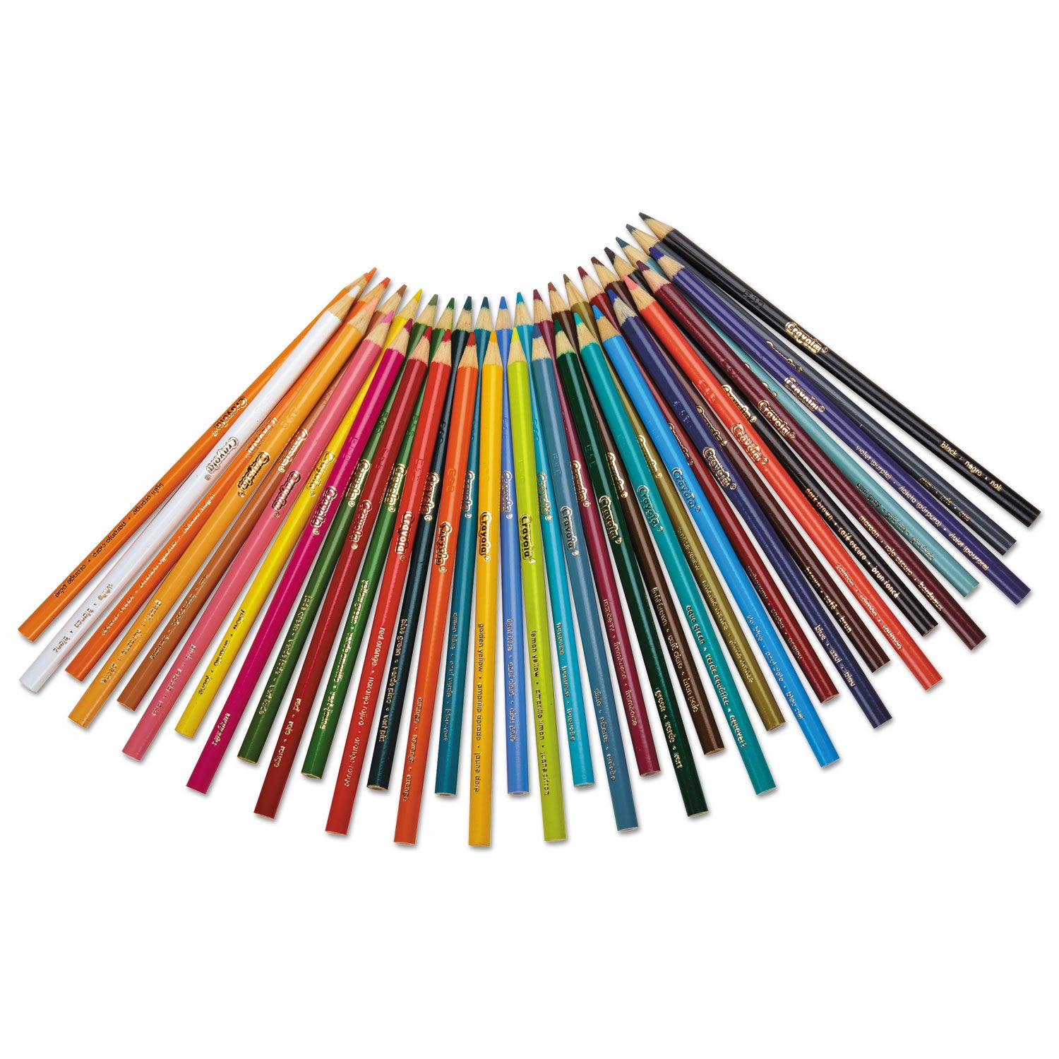 Crayola Short-Length Colored Pencil Set, 3.3 mm, 2B, Assorted Lead and Barrel Colors, 36/Pack (684036)