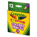 Crayola Short-Length Colored Pencil Set, 3.3 mm, 2B, Assorted Lead and Barrel Colors, Dozen (684112)