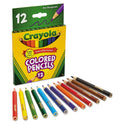 Crayola Short-Length Colored Pencil Set, 3.3 mm, 2B, Assorted Lead and Barrel Colors, Dozen (684112)