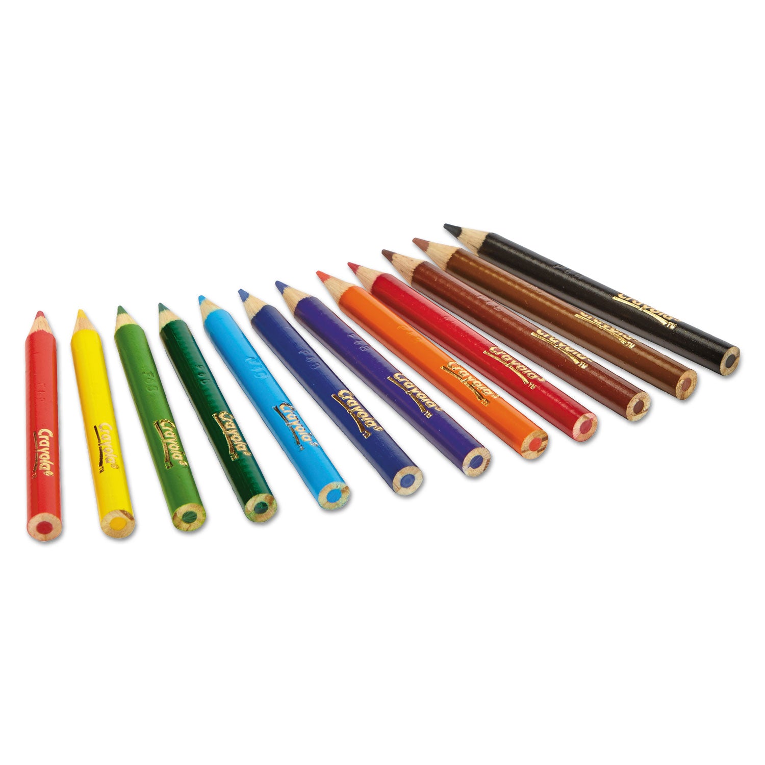 Crayola Short-Length Colored Pencil Set, 3.3 mm, 2B, Assorted Lead and Barrel Colors, Dozen (684112)