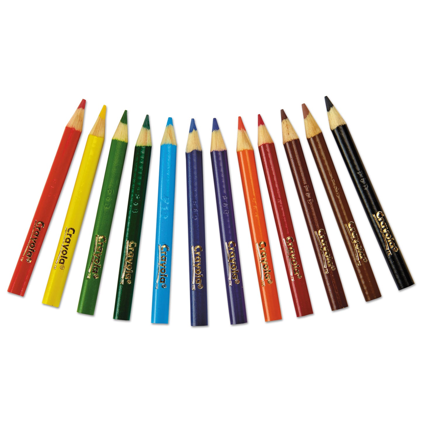 Crayola Short-Length Colored Pencil Set, 3.3 mm, 2B, Assorted Lead and Barrel Colors, Dozen (684112)