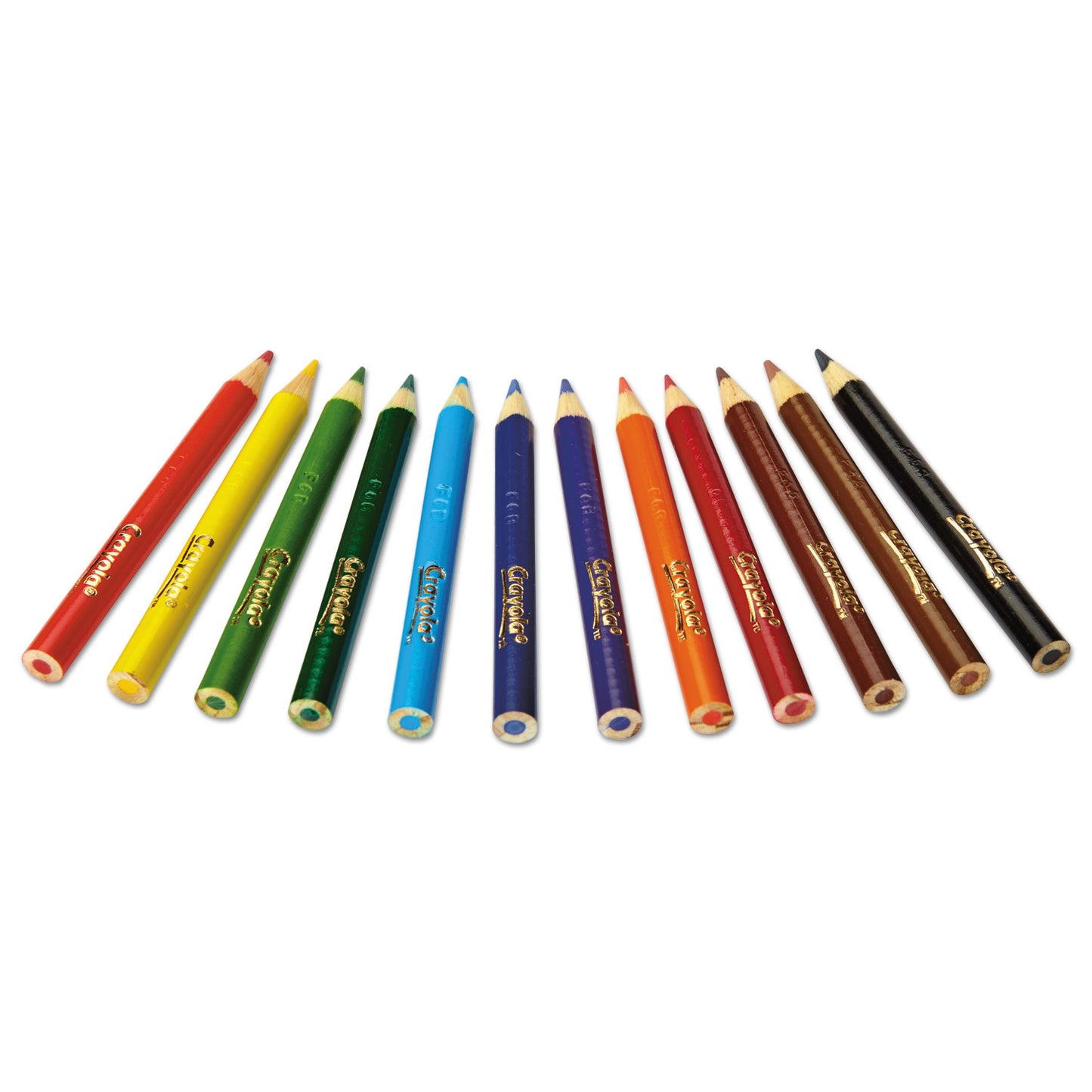 Crayola Short-Length Colored Pencil Set, 3.3 mm, 2B, Assorted Lead and Barrel Colors, Dozen (684112)