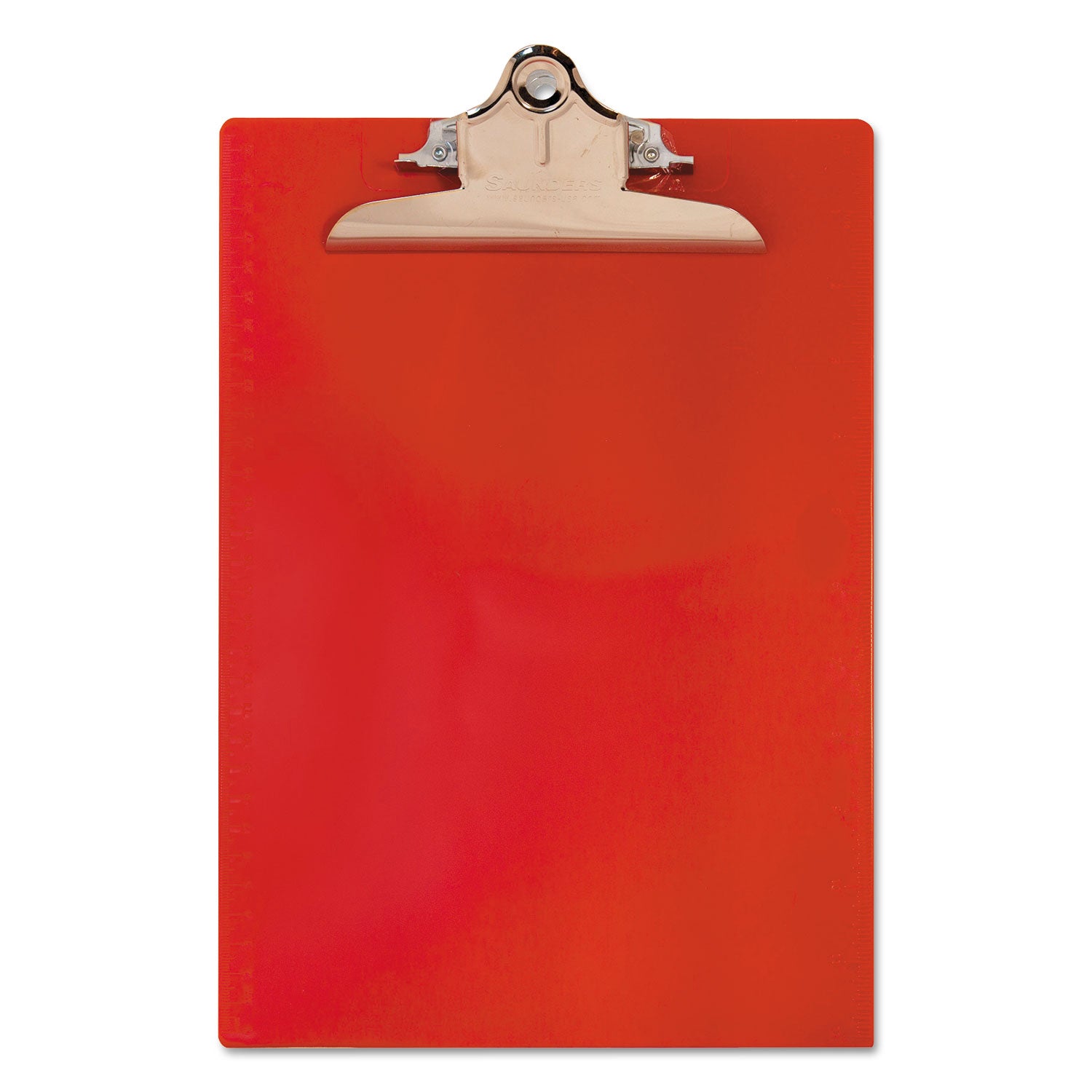 Saunders Recycled Plastic Clipboard with Ruler Edge, 1" Clip Capacity, Holds 8.5 x 11 Sheets, Red (21601)