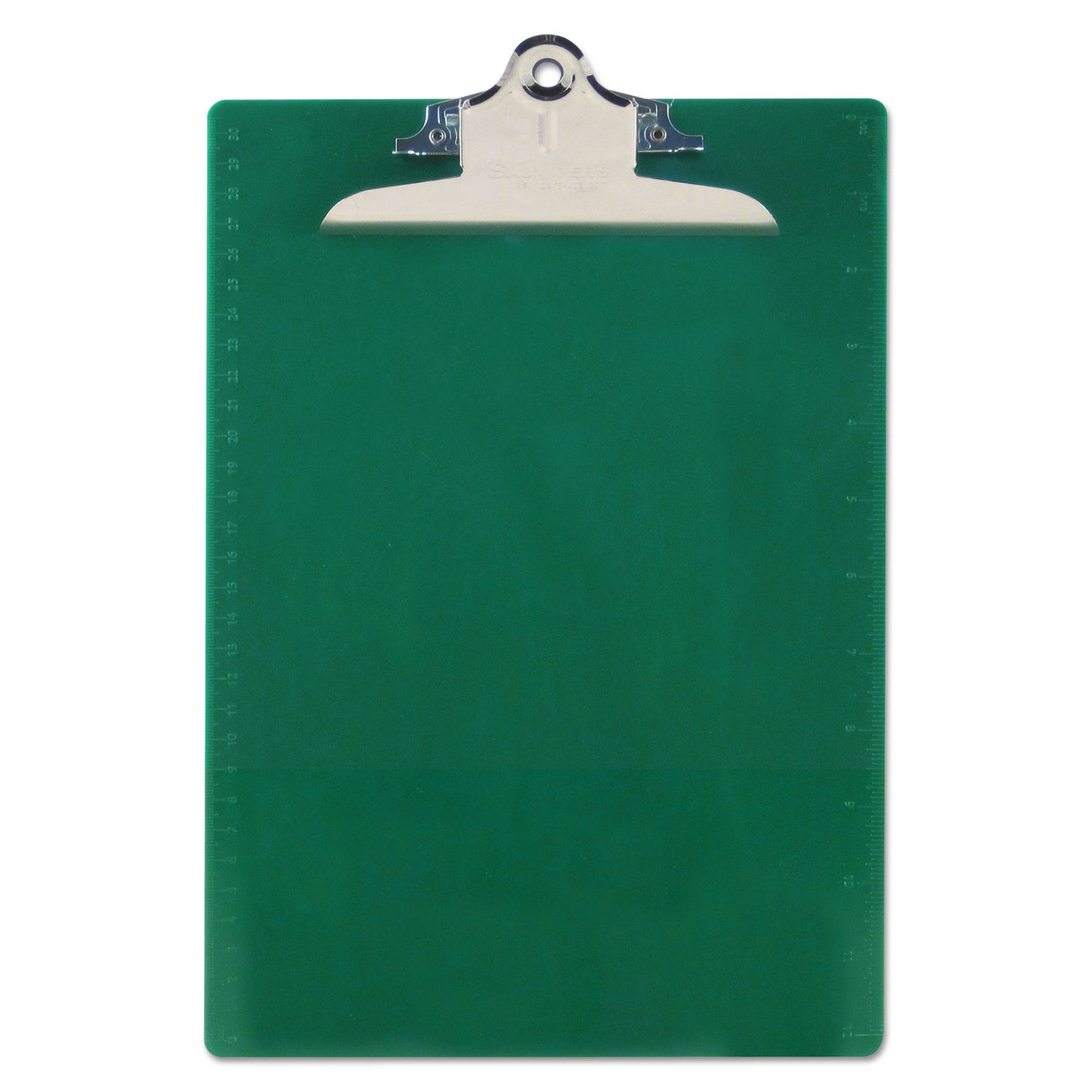 Saunders Recycled Plastic Clipboard with Ruler Edge, 1" Clip Capacity, Holds 8.5 x 11 Sheets, Green (21604)