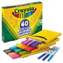 Crayola Ultra-Clean Washable Markers, Fine Bullet Tip, Assorted Colors, 40/Set (587861)