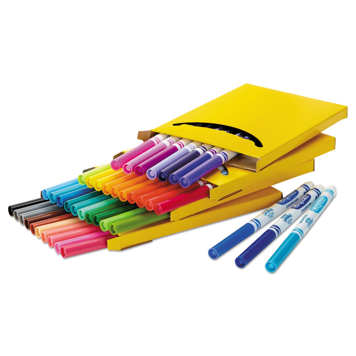Crayola Ultra-Clean Washable Markers, Fine Bullet Tip, Assorted Colors, 40/Set (587861)