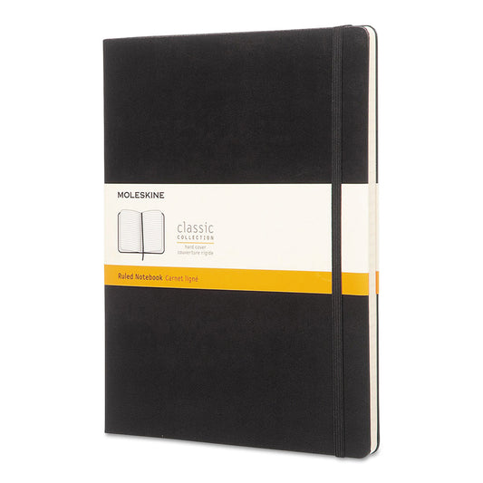 Moleskine Classic Colored Hardcover Notebook, 1-Subject, Narrow Rule, Black Cover, (192) 10 x 7.5 Sheets (QP090)