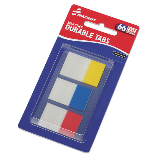 AbilityOne 7510016614493, SKILCRAFT Self-Stick Tabs/Page Markers, 1", Bright, Asst, 66/Pack