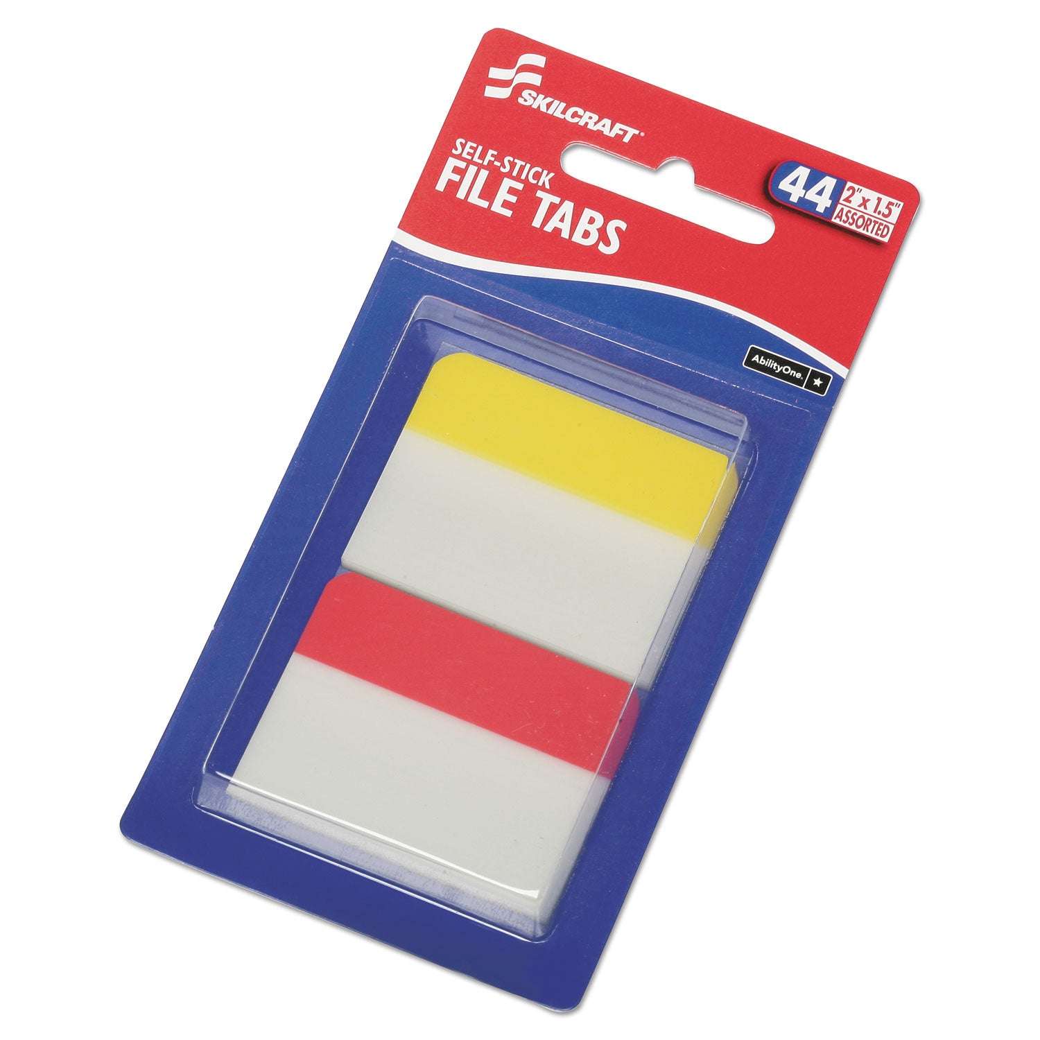 AbilityOne 7510016614494, SKILCRAFT Self-Stick Tabs/Page Markers, 2", Bright, Asst, 44/Pack