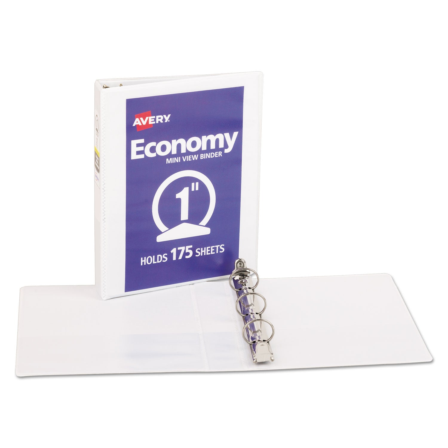 Avery Economy View Binder with Round Rings , 3 Rings, 1" Capacity, 8.5 x 5.5, White, (5806) (05806)