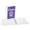 Avery Economy View Binder with Round Rings , 3 Rings, 0.5" Capacity, 11 x 8.5, White, (5706) (05706)