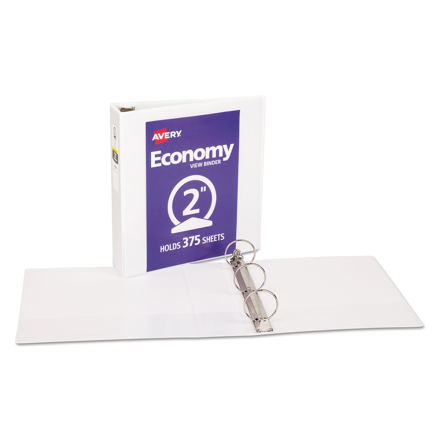 Avery Economy View Binder with Round Rings , 3 Rings, 2" Capacity, 11 x 8.5, White, (5731) (05731)