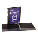 Avery Economy View Binder with Round Rings , 3 Rings, 0.5" Capacity, 11 x 8.5, Black, (5705) (05705)