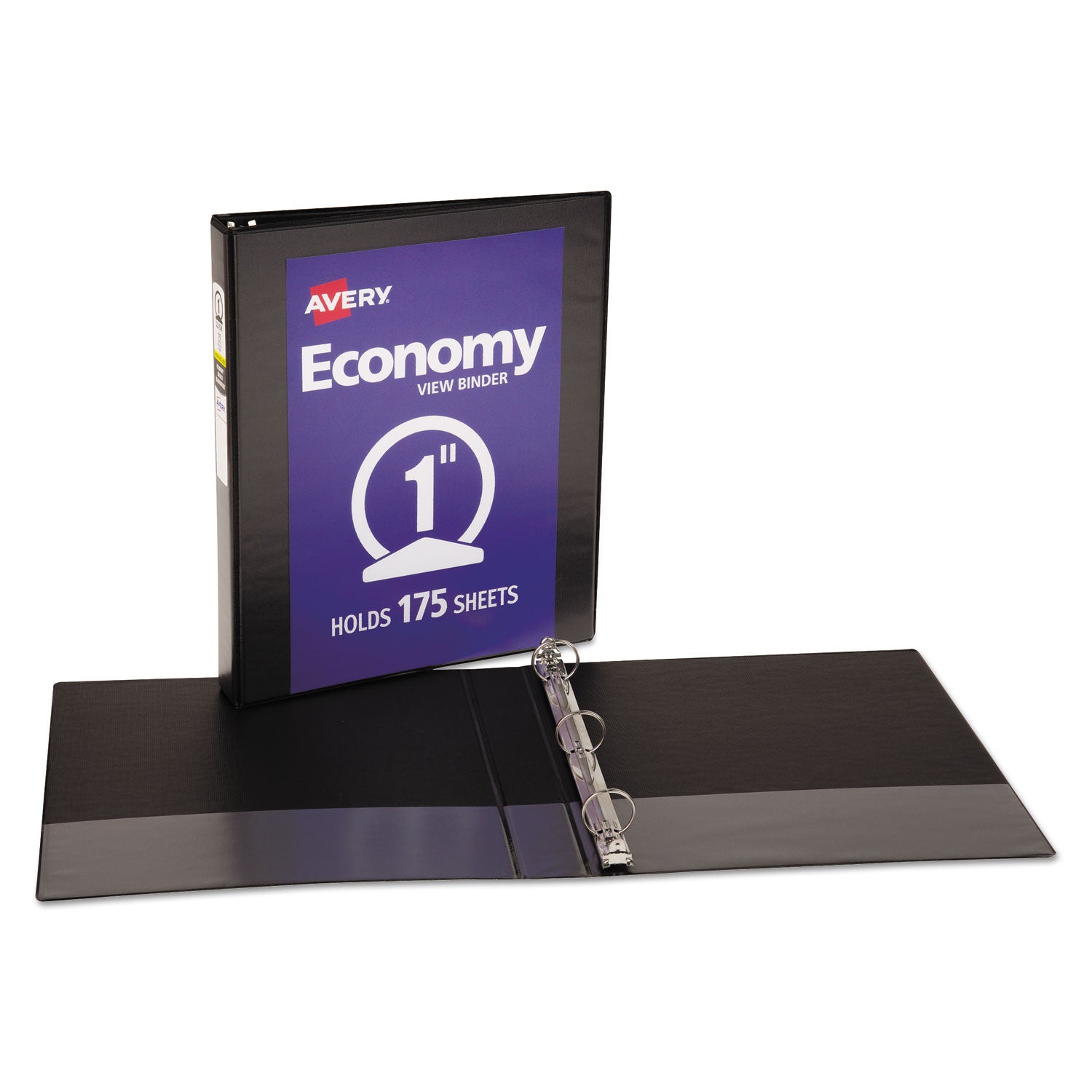 Avery Economy View Binder with Round Rings , 3 Rings, 1" Capacity, 11 x 8.5, Black, (5710) (05710)