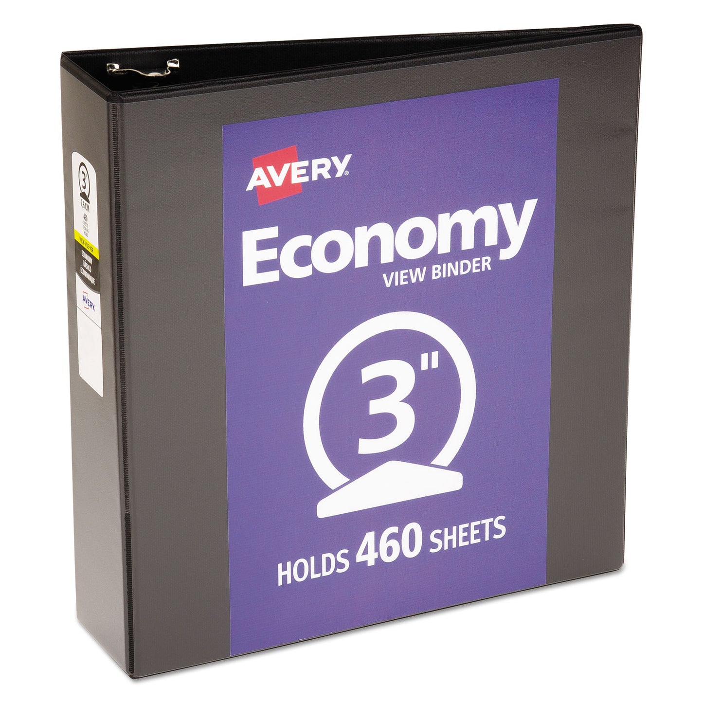 Avery Economy View Binder with Round Rings , 3 Rings, 3" Capacity, 11 x 8.5, Black, (5740) (05740)