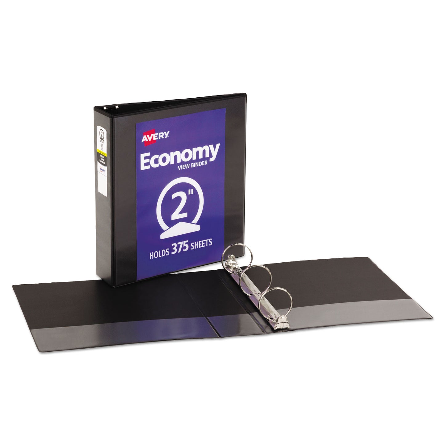 Avery Economy View Binder with Round Rings , 3 Rings, 2" Capacity, 11 x 8.5, Black, (5730) (05730)