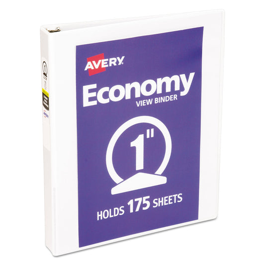 Avery Economy View Binder with Round Rings , 3 Rings, 1 - 12 Pack