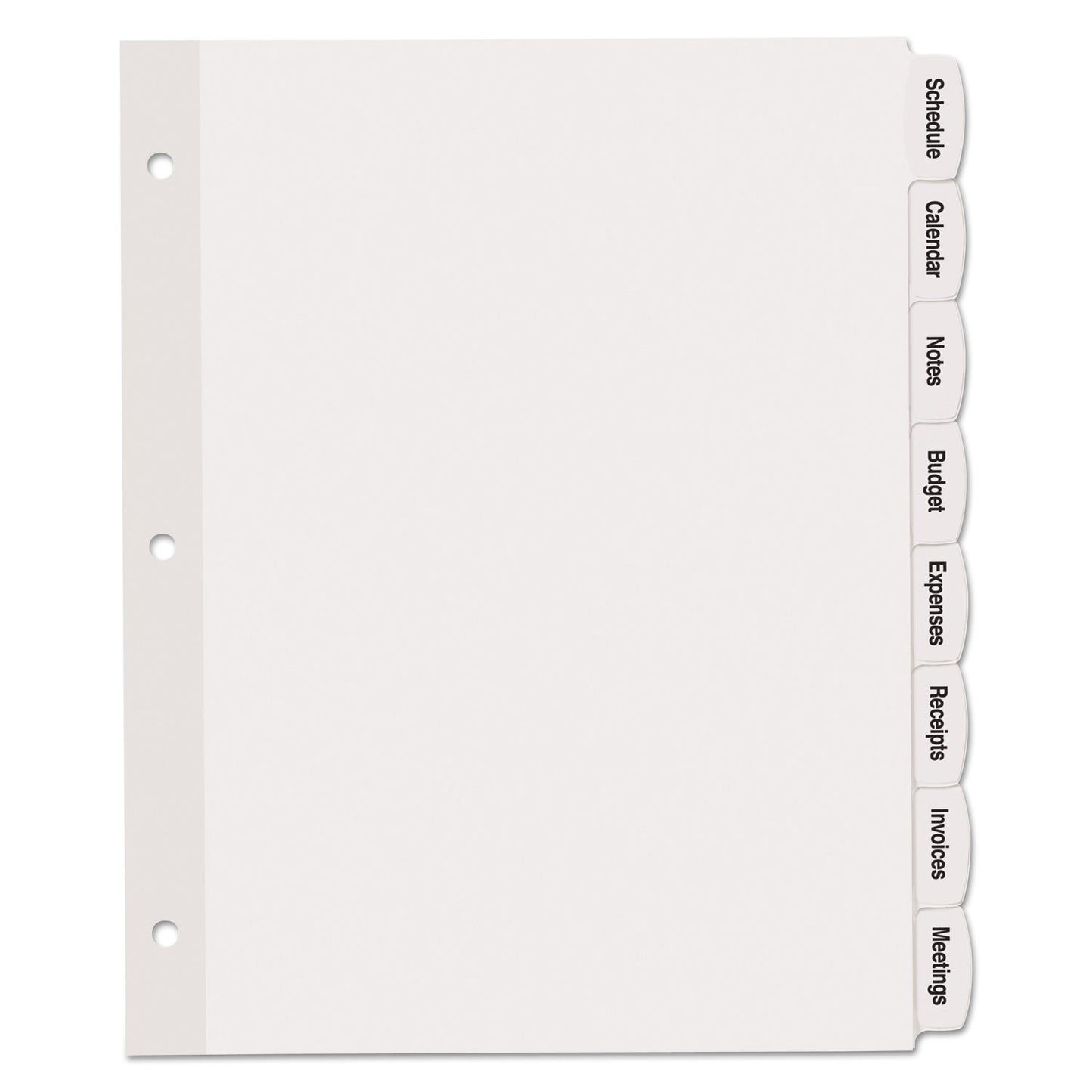 Avery Big Tab Printable White Label Tab Dividers, 8-Tab, 11 x 8.5, White, 20 Sets (14435)