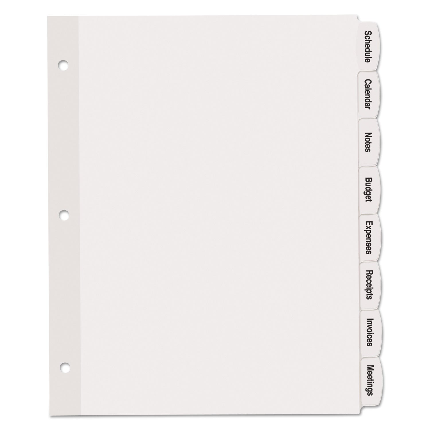 Avery Big Tab Printable White Label Tab Dividers, 8-Tab, 11 x 8.5, White, 20 Sets (14435)