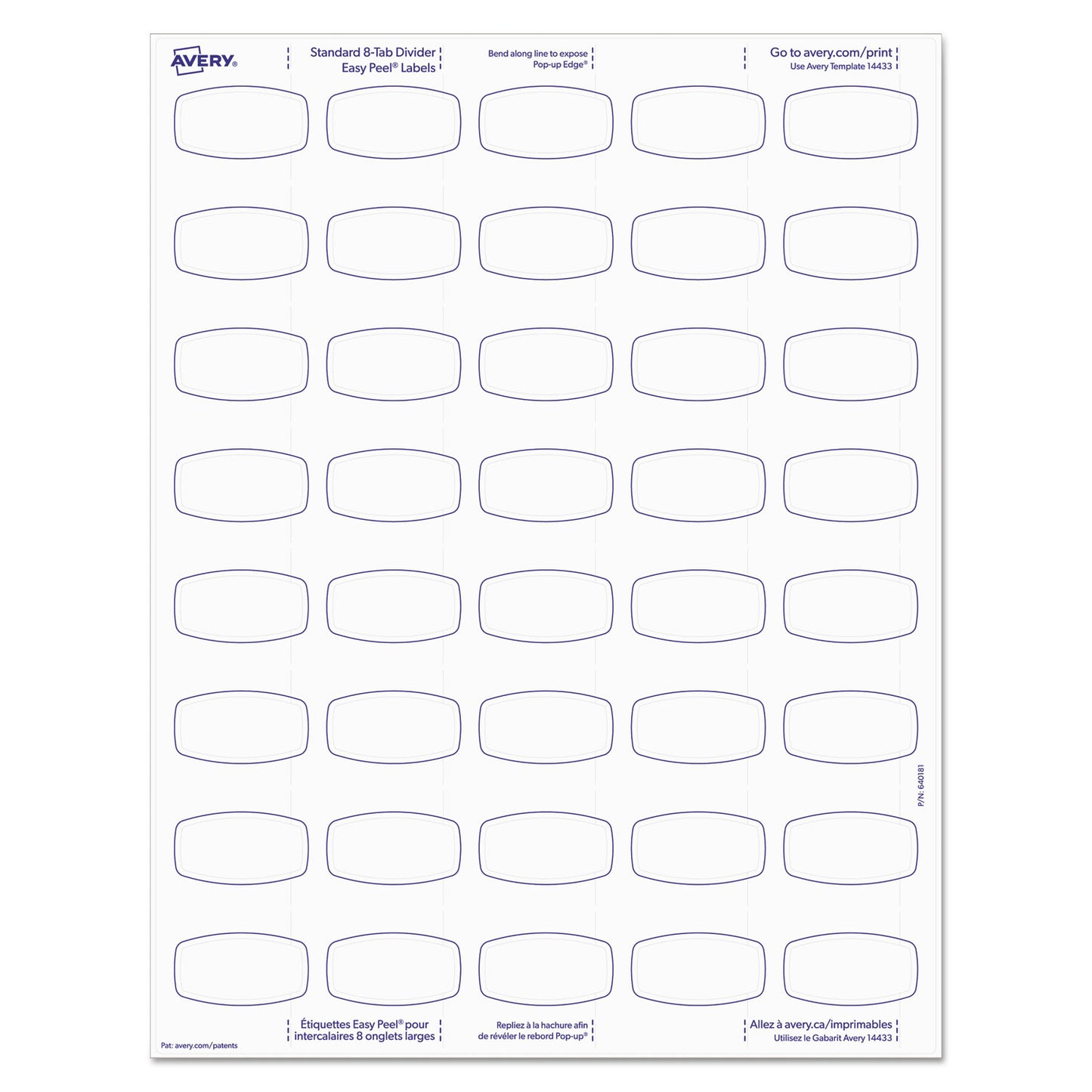 Avery Big Tab Printable White Label Tab Dividers, 8-Tab, 11 x 8.5, White, 20 Sets (14435)
