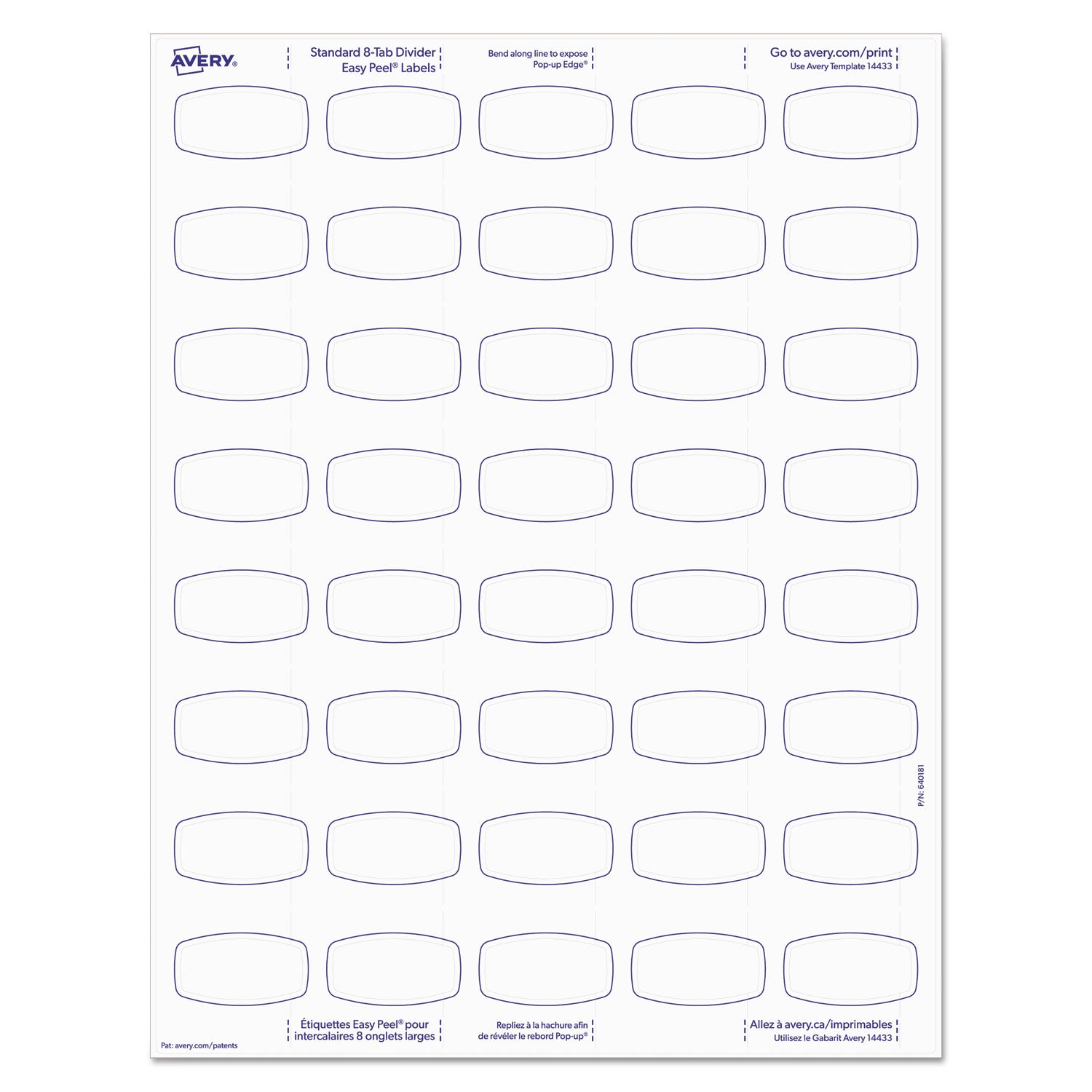 Avery Big Tab Printable White Label Tab Dividers, 8-Tab, 11 x 8.5, White, 20 Sets (14435)