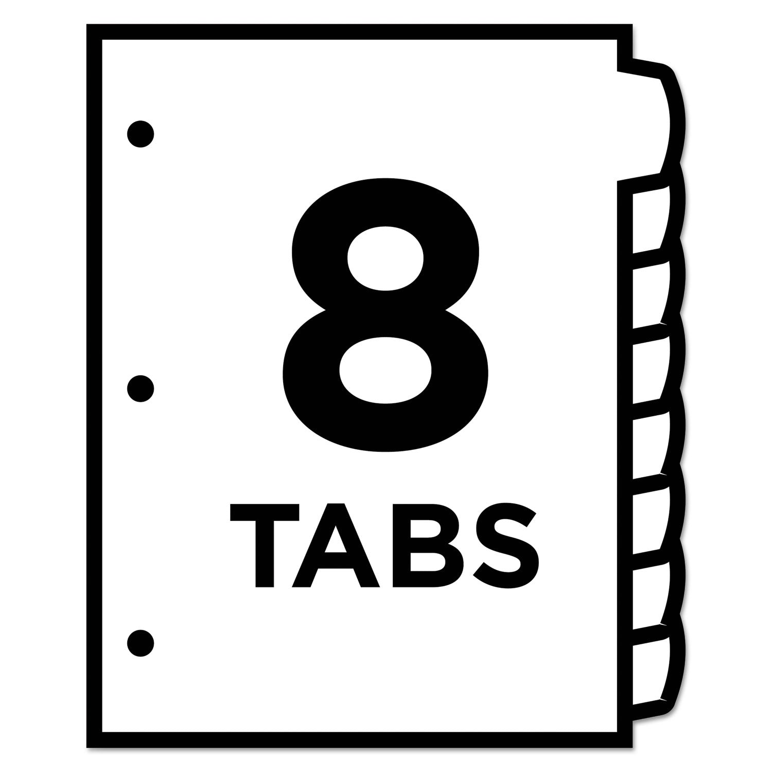Avery Big Tab Printable White Label Tab Dividers, 8-Tab, 11 x 8.5, White, 20 Sets (14435)