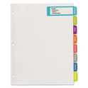 Avery Big Tab Printable Large White Label Tab Dividers, 8-Tab, 11 x 8.5, White, 20 Sets (14441)