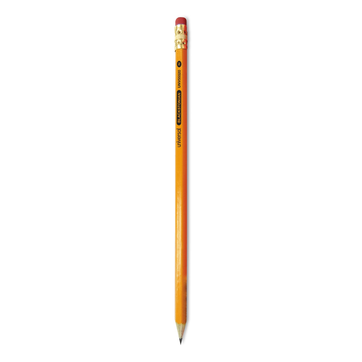 Universal Deluxe Blackstonian Pencil, HB (#2), Black Lead, Yellow Barrel, Dozen (55520)