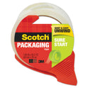 Scotch Sure Start Packaging Tape with Dispenser, 3" Core, 1.88" x 38.2 yds, Clear (3450SRD)