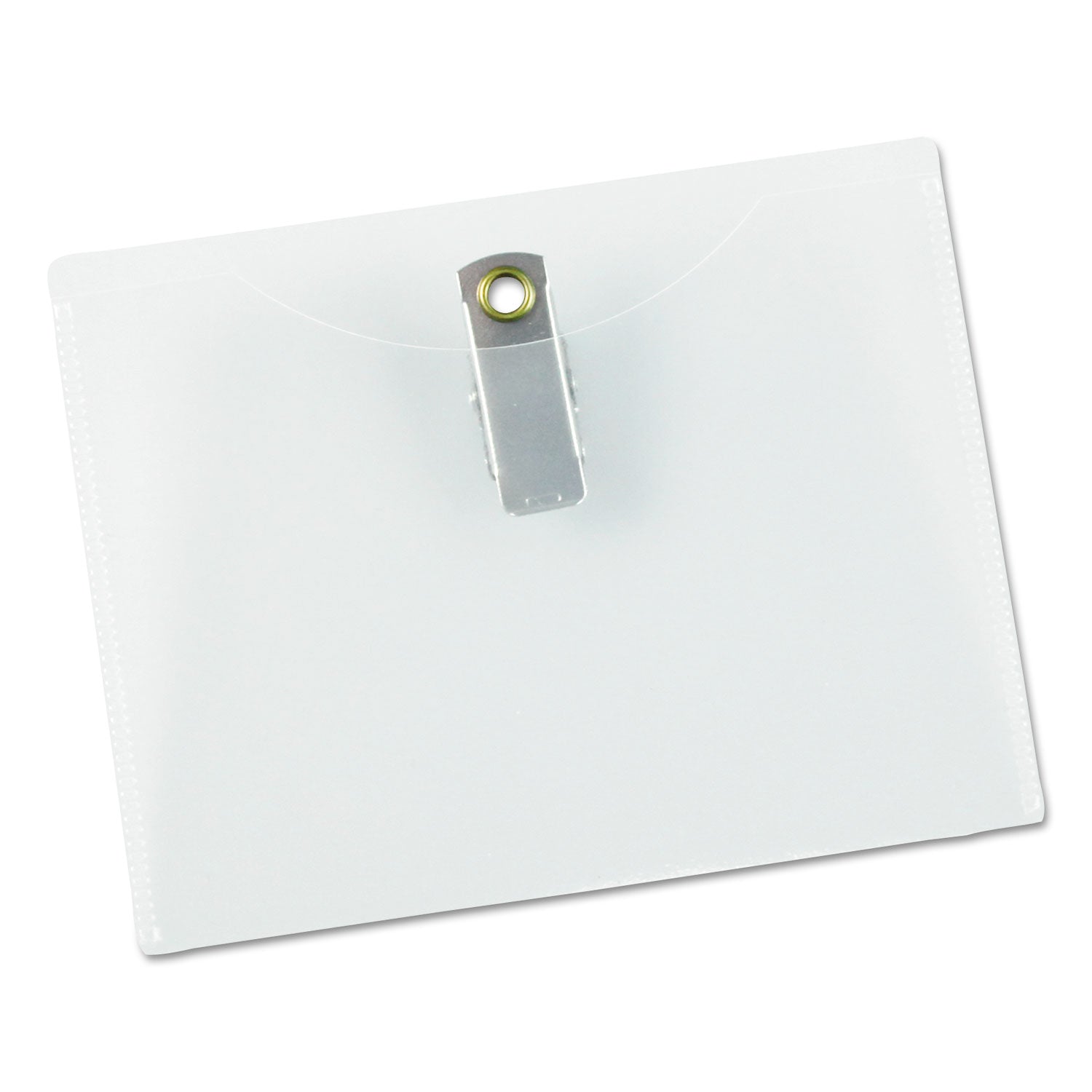 Universal Clear Badge Holders w/Garment-Safe Clips, 3 x 4, White Inserts, 50/Box (56004)