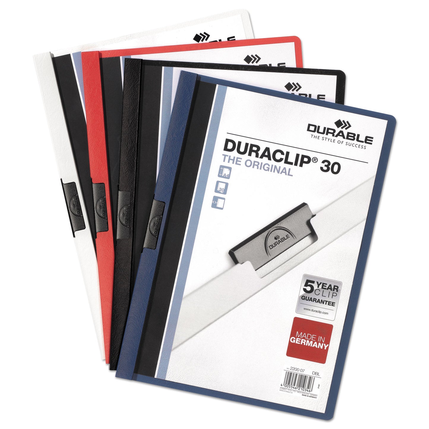 Durable DuraClip Report Cover, Clip Fastener, 8.5 x 11,  Clear/Graphite, 25/Box (220357)