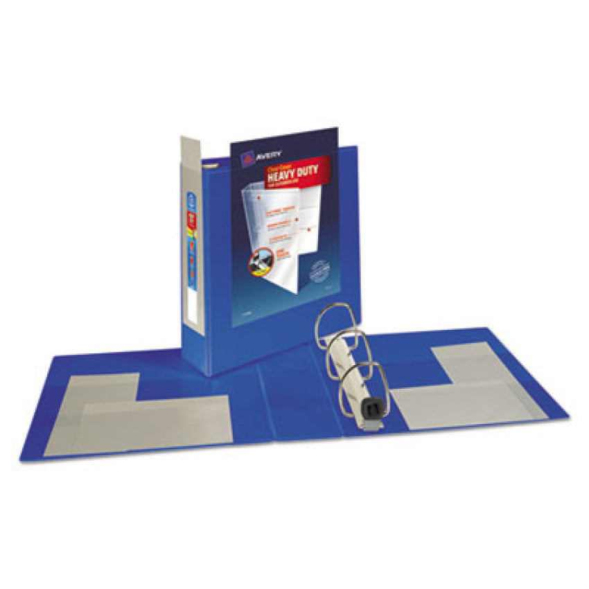 Heavy-Duty View Binder with DuraHinge and Locking One Touch EZD Rings, 3 Rings, 3" Capacity, 11 x 8.5, Pacific Blue