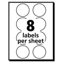 Avery Printable Self-Adhesive Removable Color-Coding Labels, 1.25" dia, Neon Green, 8/Sheet, 50 Sheets/Pack, (5498) (05498)