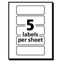 Avery Removable Multi-Use Labels, Inkjet/Laser Printers, 1 x 3, White, 5/Sheet, 50 Sheets/Pack, (5436) (05436)