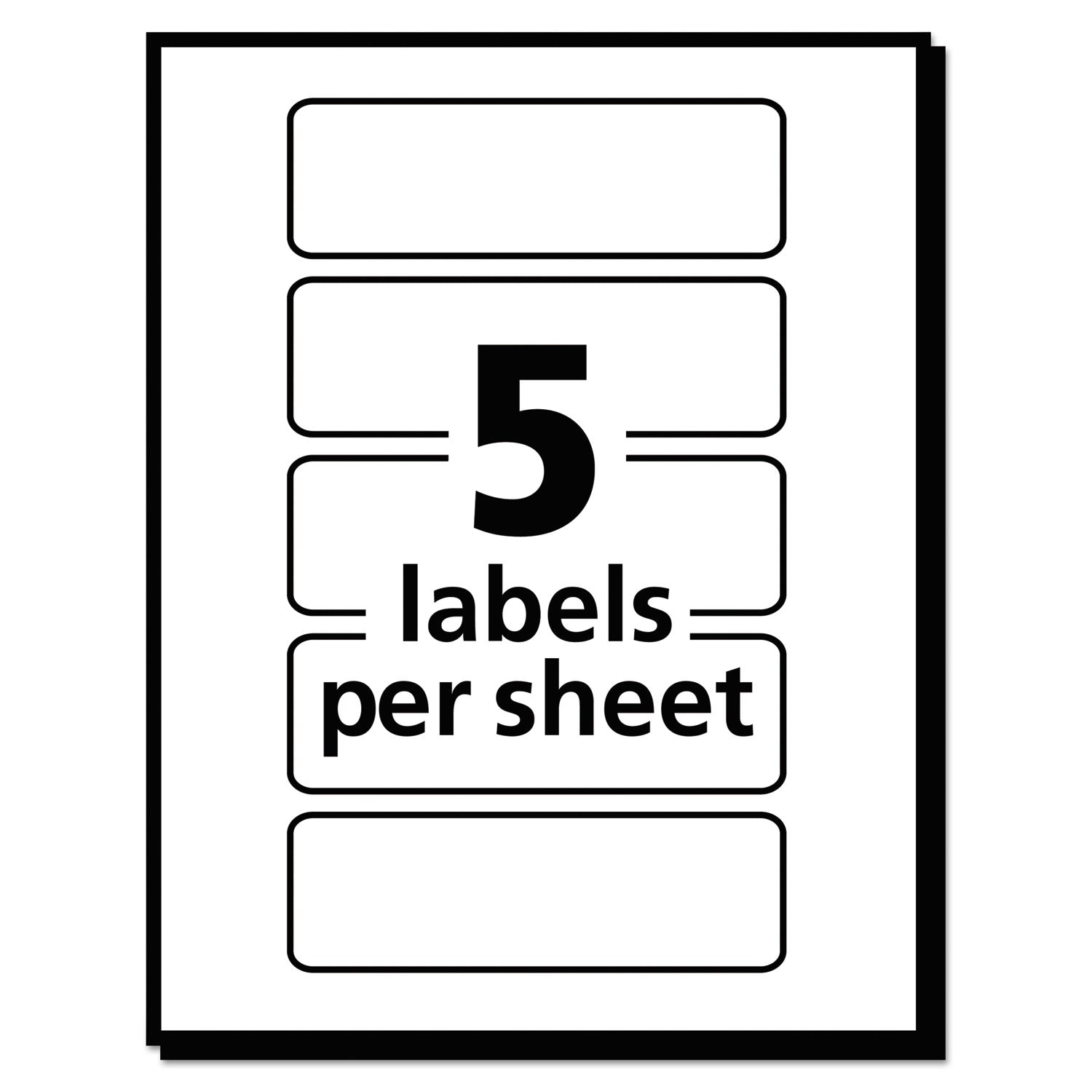 Avery Removable Multi-Use Labels, Inkjet/Laser Printers, 1 x 3, White, 5/Sheet, 50 Sheets/Pack, (5436) (05436)