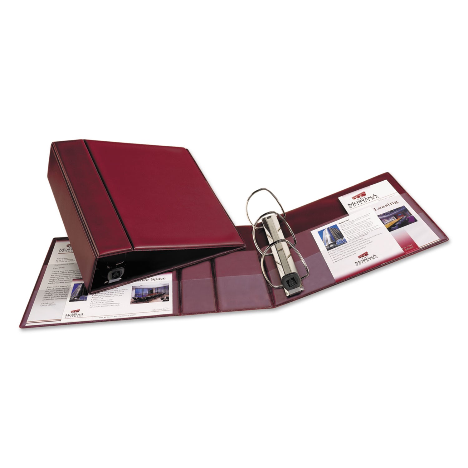 Avery Heavy-Duty Non-View Binder with DuraHinge and Locking One Touch EZD Rings, 3 Rings, 4" Capacity, 11 x 8.5, Maroon (79364)