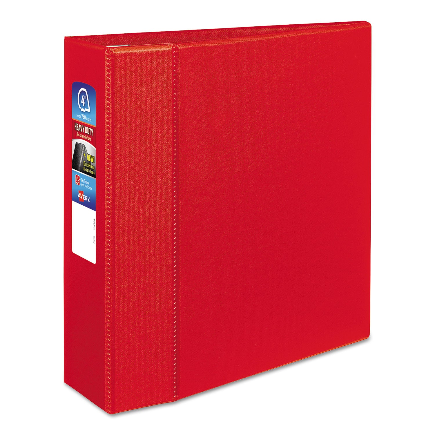 Avery Heavy-Duty Non-View Binder with DuraHinge and Locking One Touch EZD Rings, 3 Rings, 3" Capacity, 11 x 8.5, Red (79583)