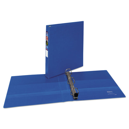 Avery Heavy-Duty Non-View Binder with DuraHinge and One Touch EZD Rings, 3 Rings, 1" Capacity, 11 x 8.5, Blue (79889)